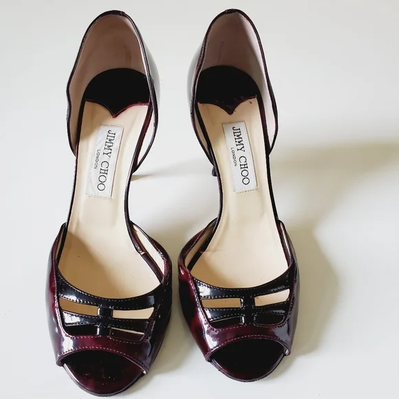 Jimmy Choo Dark Burgundy and Black Formal Shoes